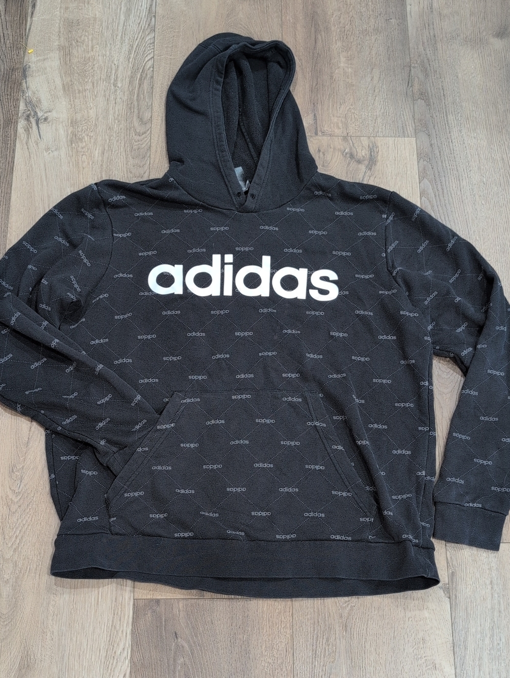 adidas Black Hoodie with White Logo